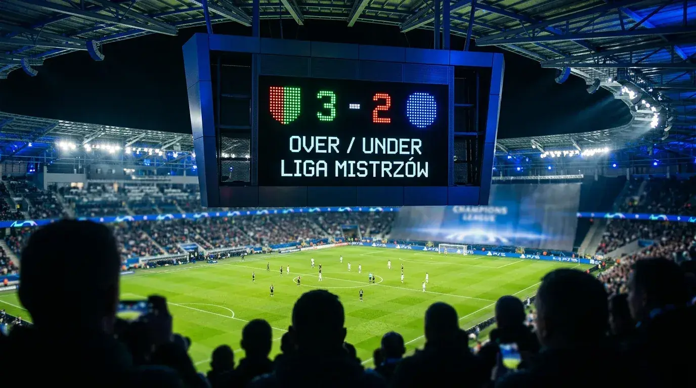 Zakłady over/under na liczbę goli w meczach Ligi Mistrzów z wykresem statystyk bramkowych